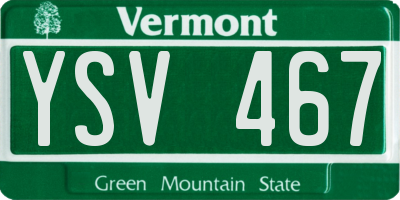 VT license plate YSV467