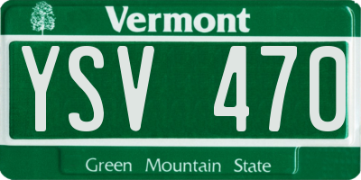 VT license plate YSV470