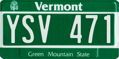 VT license plate YSV471