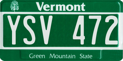 VT license plate YSV472