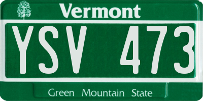 VT license plate YSV473