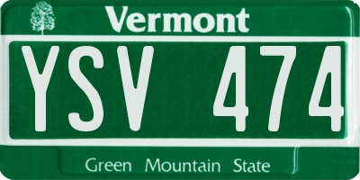 VT license plate YSV474