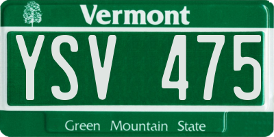 VT license plate YSV475