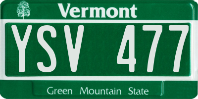 VT license plate YSV477