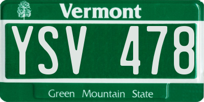 VT license plate YSV478