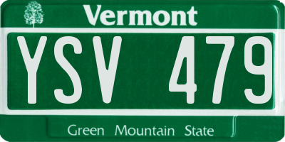 VT license plate YSV479