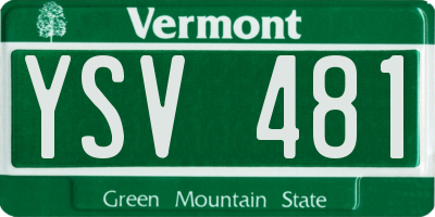 VT license plate YSV481