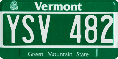VT license plate YSV482
