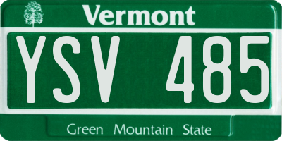 VT license plate YSV485