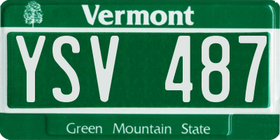 VT license plate YSV487