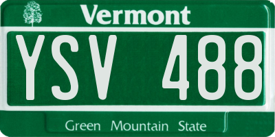 VT license plate YSV488