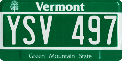 VT license plate YSV497
