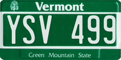 VT license plate YSV499