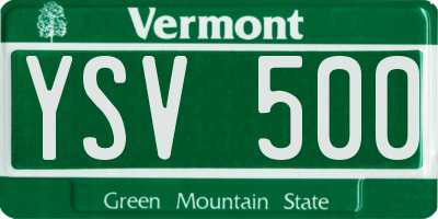 VT license plate YSV500
