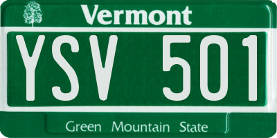 VT license plate YSV501