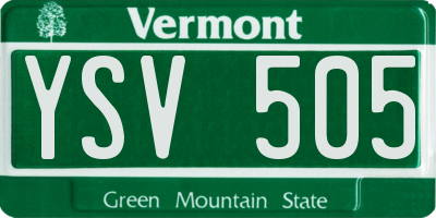 VT license plate YSV505