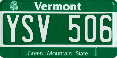 VT license plate YSV506