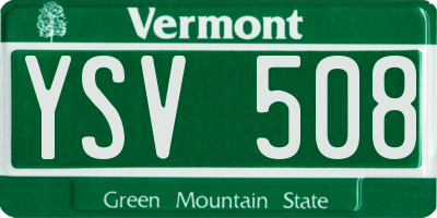 VT license plate YSV508