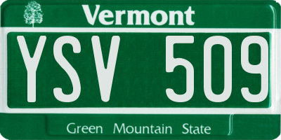 VT license plate YSV509