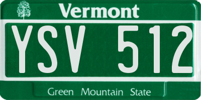 VT license plate YSV512