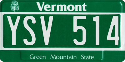 VT license plate YSV514