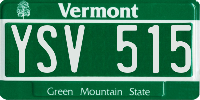 VT license plate YSV515