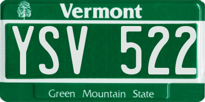 VT license plate YSV522
