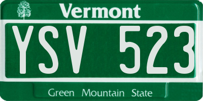 VT license plate YSV523