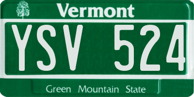 VT license plate YSV524
