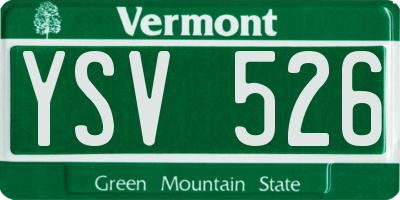 VT license plate YSV526