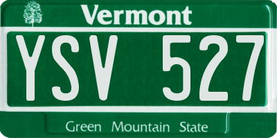 VT license plate YSV527