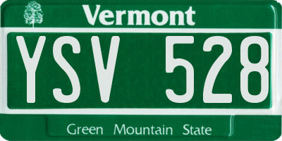 VT license plate YSV528