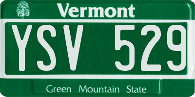 VT license plate YSV529