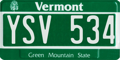VT license plate YSV534
