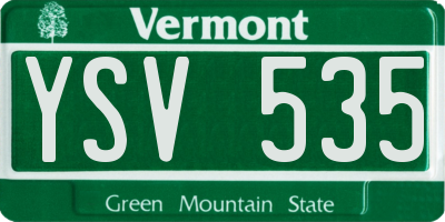 VT license plate YSV535
