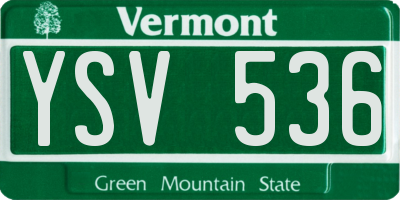 VT license plate YSV536