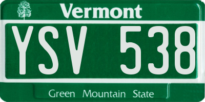 VT license plate YSV538