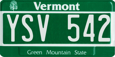 VT license plate YSV542