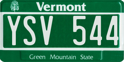 VT license plate YSV544