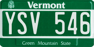 VT license plate YSV546
