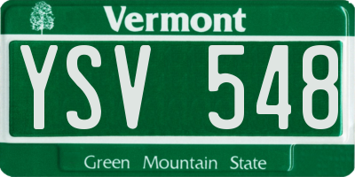 VT license plate YSV548