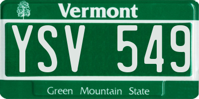 VT license plate YSV549