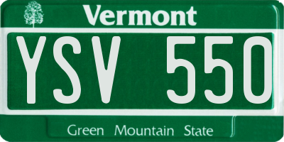 VT license plate YSV550