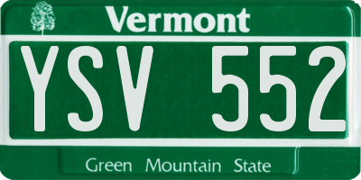 VT license plate YSV552