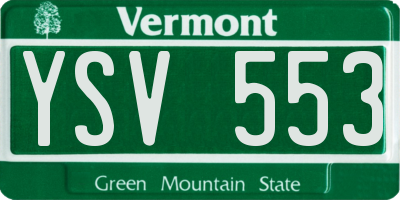 VT license plate YSV553