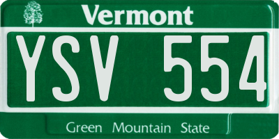 VT license plate YSV554