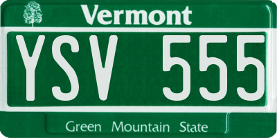 VT license plate YSV555