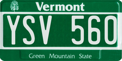 VT license plate YSV560