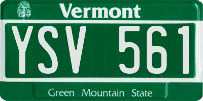 VT license plate YSV561