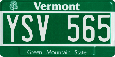 VT license plate YSV565